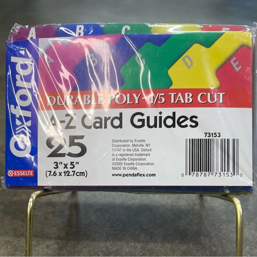 Oxford A-Z Card Guides 3x5 Poly Index Dividers 25 Tabs NOS 2002 Sealed Vintage